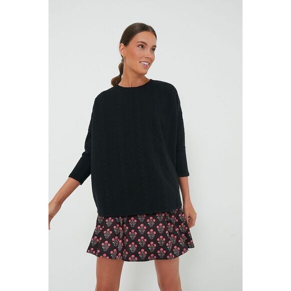 ✨Tnuck Sport Black Quilted Crewneck Sz XL/XXL Pullover✨ - Picture 2 of 12